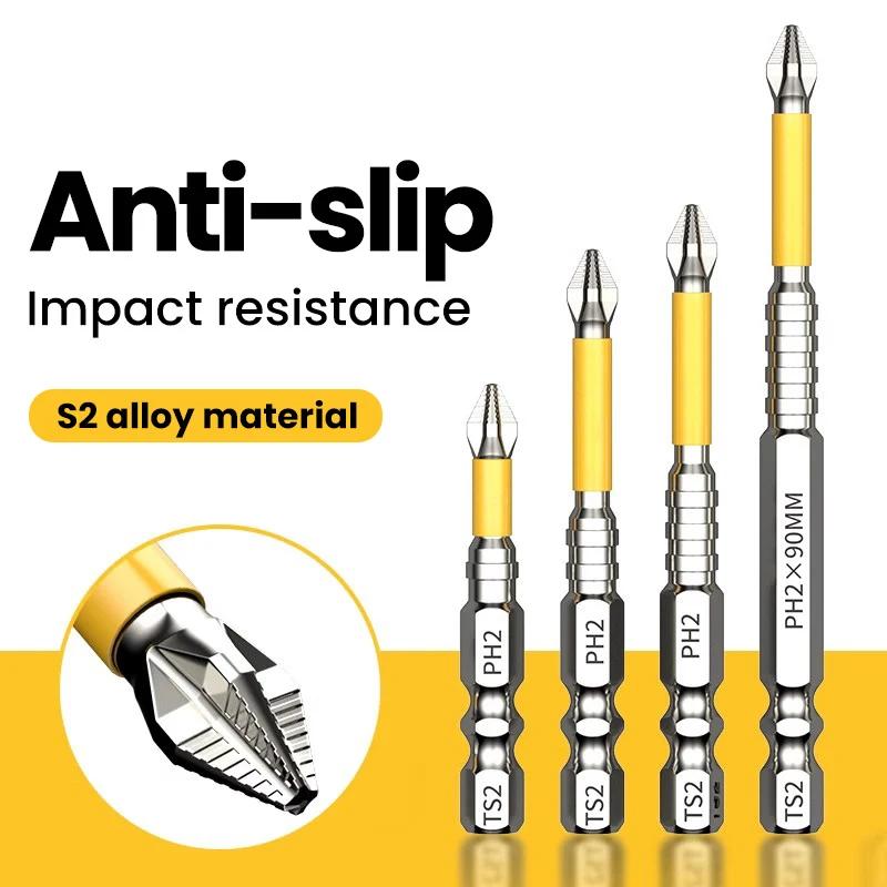 Non-slip PH2 Magnetic Batch Head Cross Screwdriver Hardness Drill Bit Screw Driver Hand Tools 25/50/65/70/90/150mm