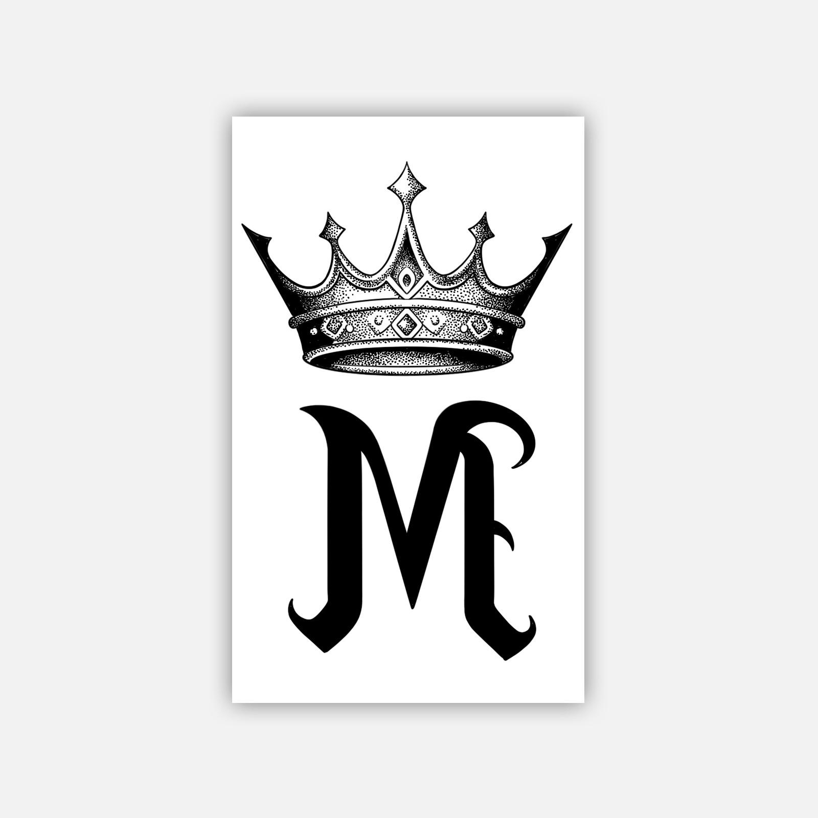 

Retro Point Thorn Crown M Letter Tattoo Sticker, Waterproof And Long-Lasting, Arm Model, Cool And Advanced Sense 11*18