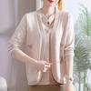 Middle-aged and Elderly Spring and Autumn Thin Cardigan Middle-aged Suit Mother Sweater Autumn Two-piece Sweater Ladies Bottoming Shirt