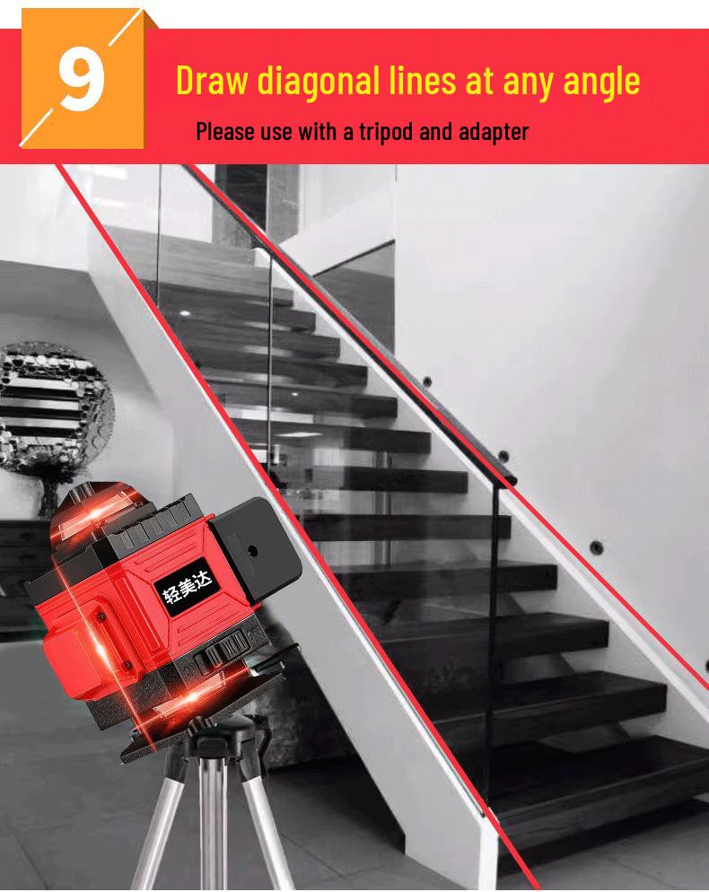 12/16 Line Outdoor Red Laser Level with Infrared Light