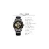 Men's Mechanical Skeleton Watch Black Stainless Steel Band Fashion Business Automatic Punk Style