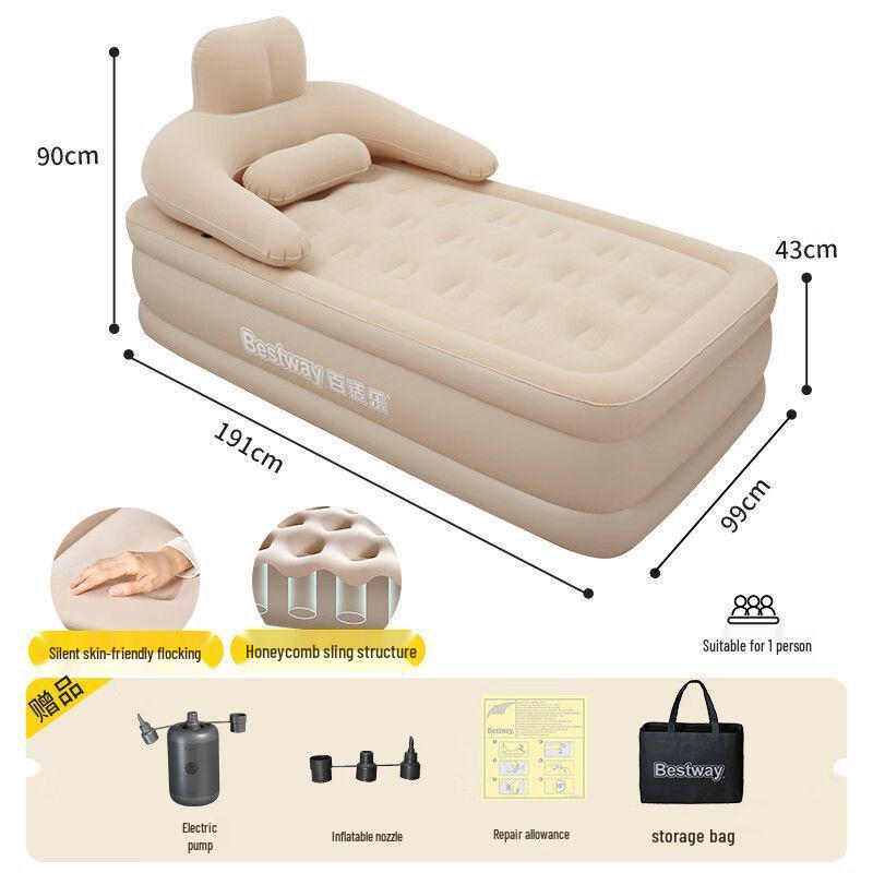 Bestway Automatische aufblasbare Matratze: Verdickt, Erhöht für Einzel-/Doppelbett, Ideal für Zuhause & Camping