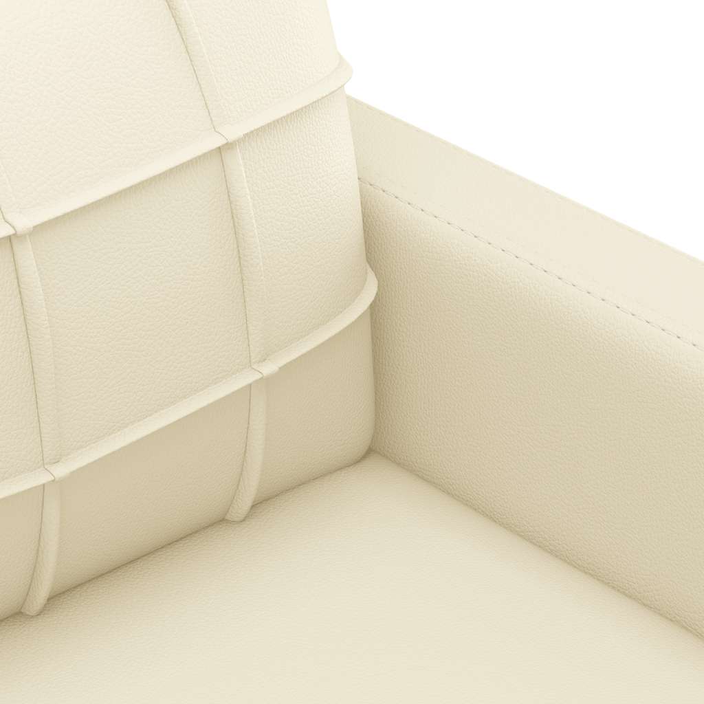 2 Seater Sofa Cream 120 cm Faux Leather