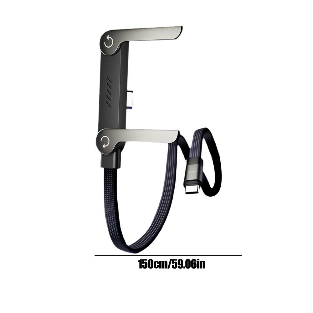 1.5m 240W PD Fast Charging Foldable Phone Holder Data Cable For Smartphone Tablet Charging Type C Line