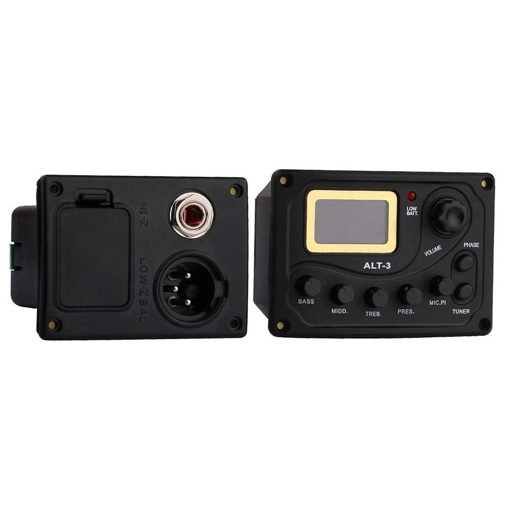 asdfs Acoustic Guitar Preamp Pickup Tuner 5-Band EQ Equalizer Piezo System with Volume Knob LCD Display Built-in Microphone