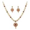 Traditional Micro Gold Plated Multi Color AD American Diamond Jewellery Necklace Jewellery Set for Women and Girls
