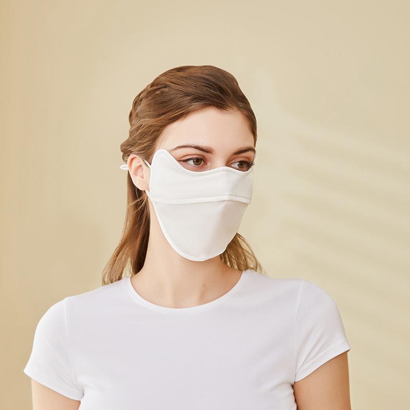 2025 Sommer Echte Seide Sonnenschutzmaske | Einfarbig, Atmungsaktiv & Bequemes 3D-Design für Frauen