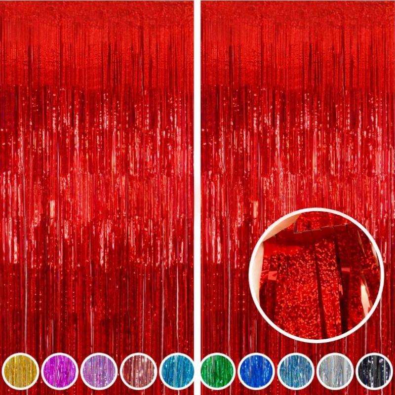 1/2/3Pack Glitter Party Backdrop Metallic Foil Tinsel Fringe Curtain Birthday Wedding Graduations Decoration Anniversary Photo. 5