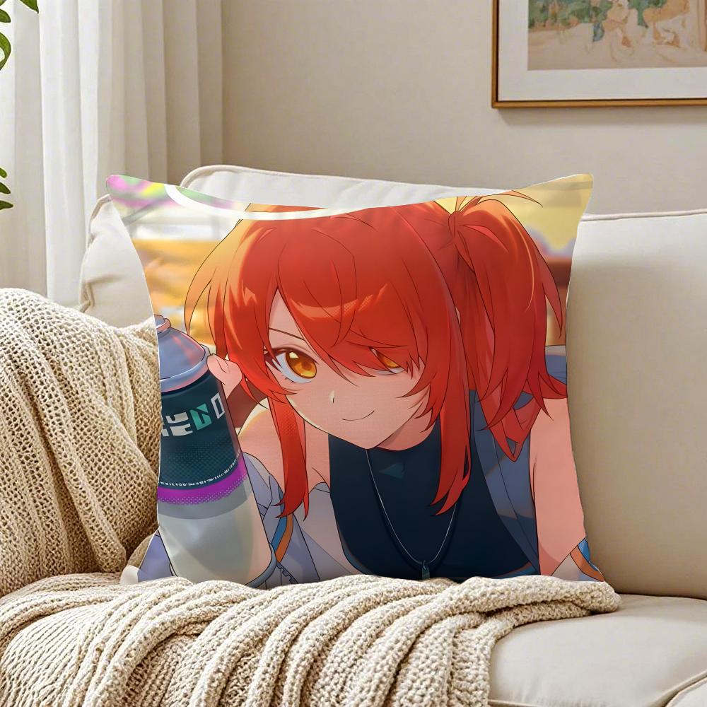 Trending Arknights Exusiai 2D Game Cushion Cover Pillowcase Antidustmite living Room Sofa Decor Cushion Room