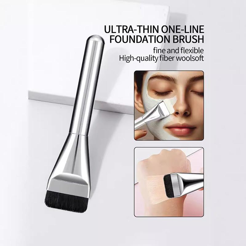 5Pcs Ultra Thin Foundation Brush One Line Foundation Brush Ultra-Thin Traceless Concealer Eyeliner Brush Puff Makeup Brush Tool