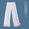 Loose Pants Summer New Foreign Trade Women's Clothing Younger Fashion Elastic High Waist On Both Sides High Slit Pure Color Pants 29649