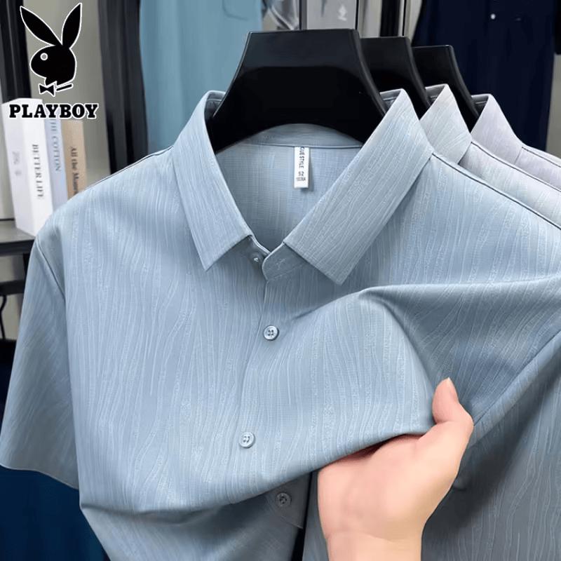 PLAYBOY Men s Silk Blend Short Sleeve Shirt 54