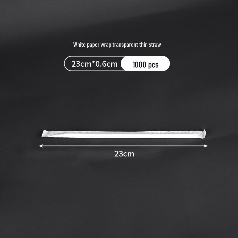 Handon Individually Wrapped Disposable Transparent Straws