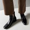 Korean version of simple niche side opening V mouth Chelsea short boots square head flat bottom thin boots short Martin boots women's boots