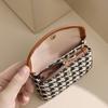 Mini Square Plaid Canvas Lipstick Makeup Bag Plaid Coin Wallet Large Capacity Storage Bag