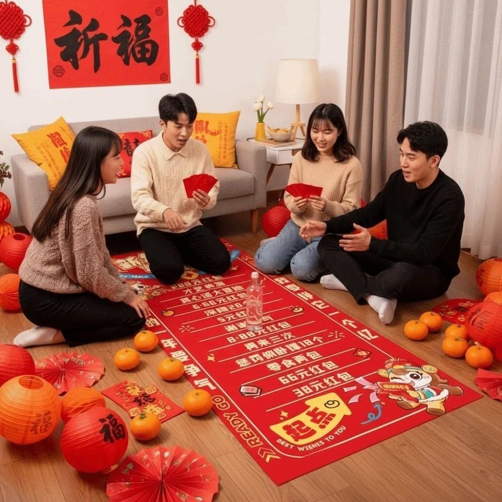 Polyester Bottle Rolling Game Mat DIY Floor Rolling Game Props  with Friends and Family