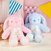Personalized Easter Bunny Plush Stuffed Animal Toy Custom Name Soft Rabbit Doll Easter Birthday Gift For Baby Kids Room Decor