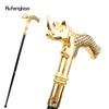 Golden Rhinoceros Head Fashion Walking Stick Decorative Stick Cospaly Vintage Party Fashionable Walking Cane Crosier 91cm