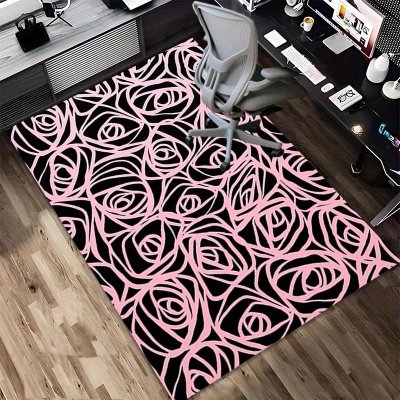 1pc Rose Pattern Themed Rug for Home Decor, Non-slip Office Carpet, Chair mat, Outdoor Mat, Christmas and Halloween gifts-0731056