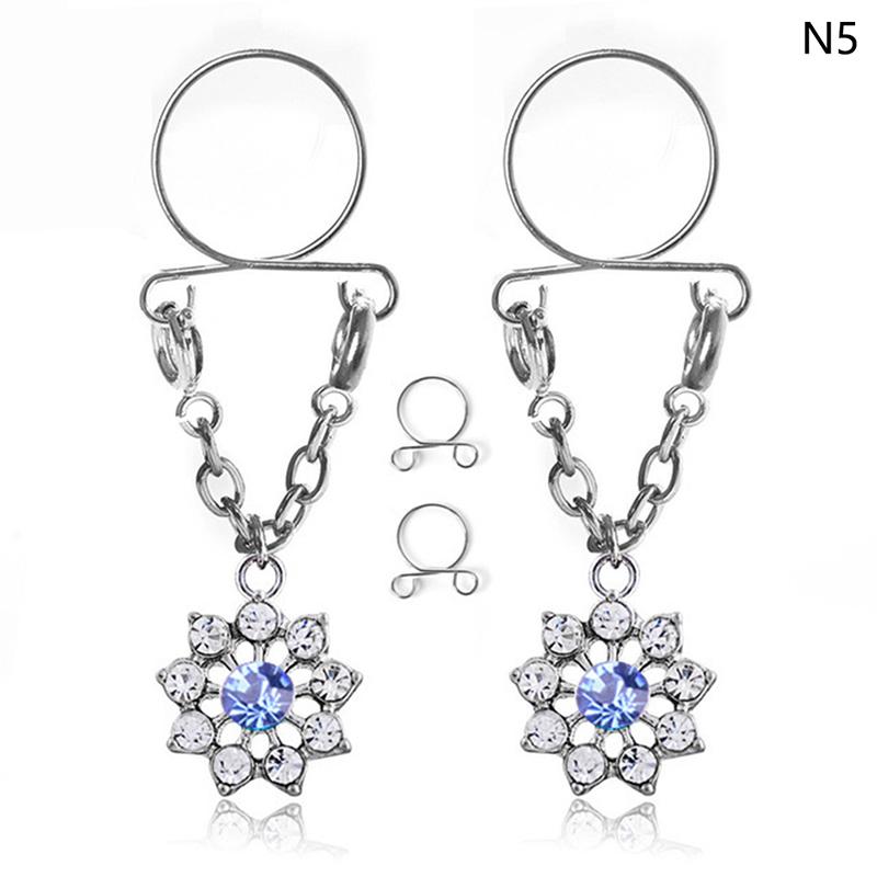 

1 пара сексуальных бабочка-подвеска с кисточками, поддельное кольцо для сосков для женщин и девочек, регулируемое поддельное украшение для пирсинга сосков