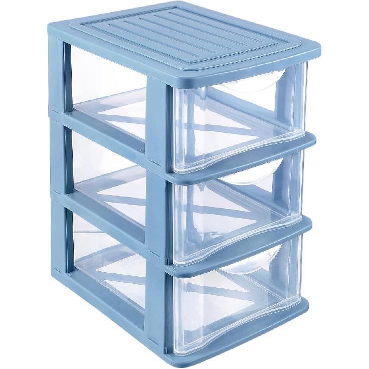 YARNOW Plastic Drawers Organizer 3 Drawer Plastic Storage Plastic Drawer Storage 5.3 x 6.8 x 9 Inch