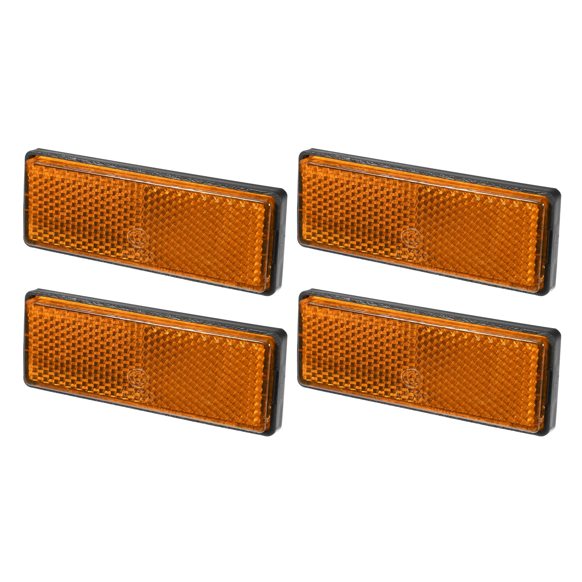 

Partuto Set of 4 3.46 x1.26 Universal Reflectors - Rectangular Orange Plastic Motorcycle Reflectors, Improve Road Visibility and Safety чорний