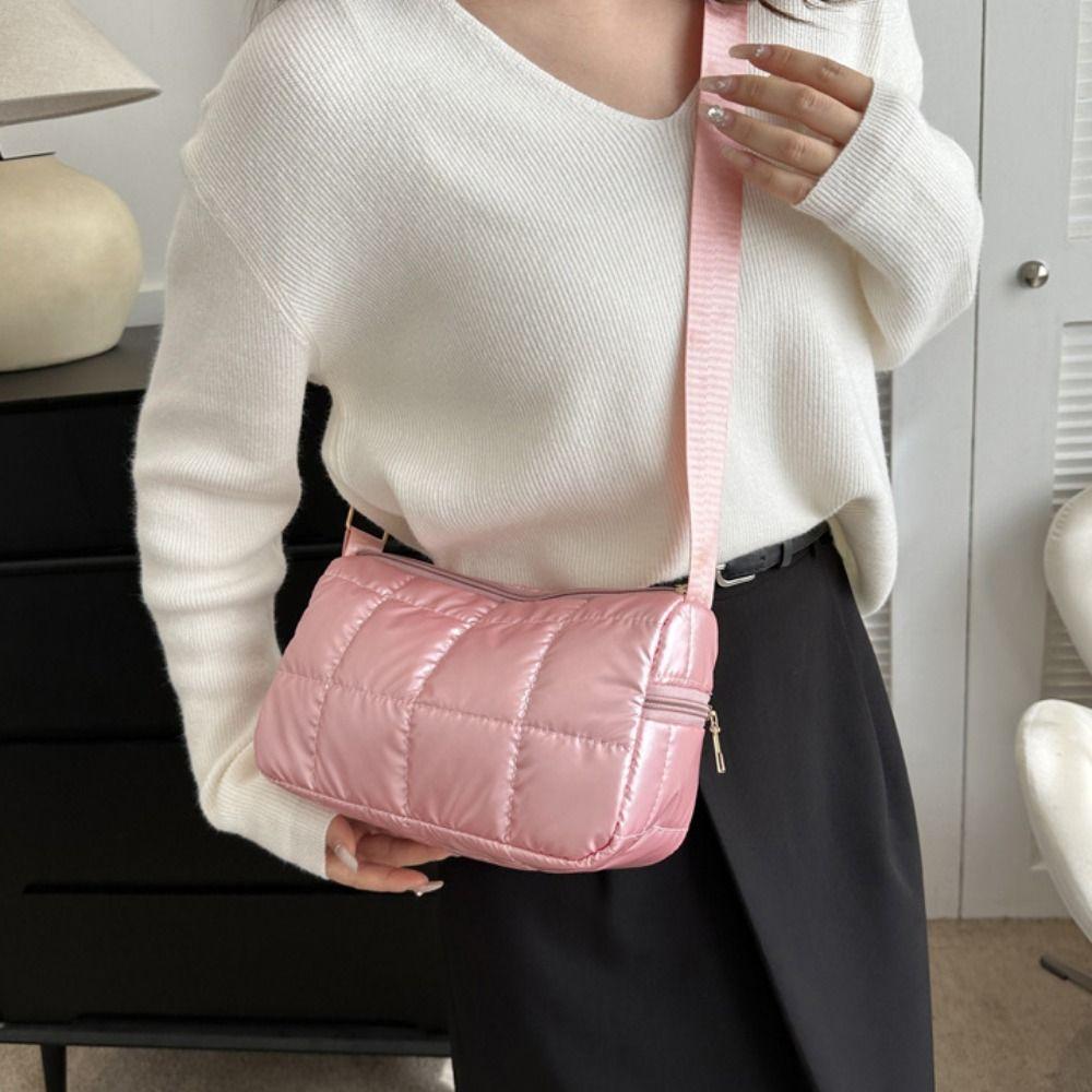 Oxford Space Cotton Crossbody Bag Lattice Padded Crossbody Bag Quilted Shoulder Bag  Outdoor