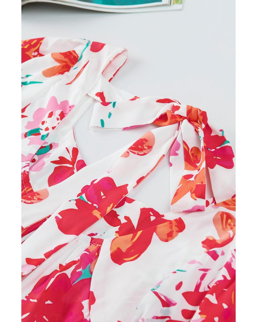 Azura Exchange Bestickte Bluse mit eckigem Ausschnitt