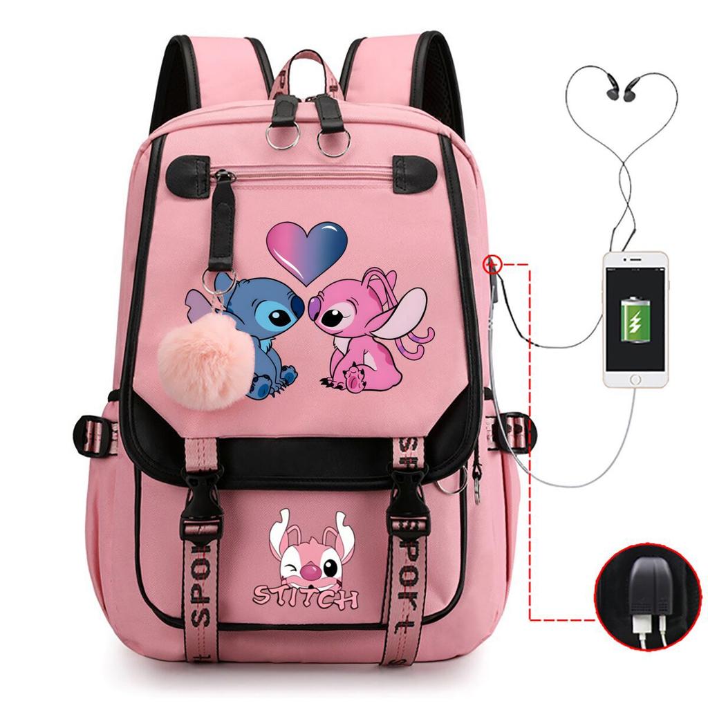 Children'S School Bag Contrasting Color Neutral Backpack Animation Printing Primary And Secondary School Students