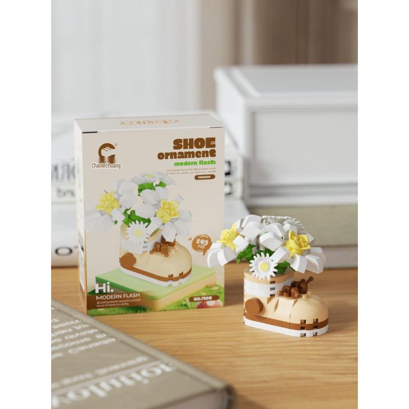 

Dreamy Flower Succulent Shoe Potted Plant Building Blocks Model - 7504-7515