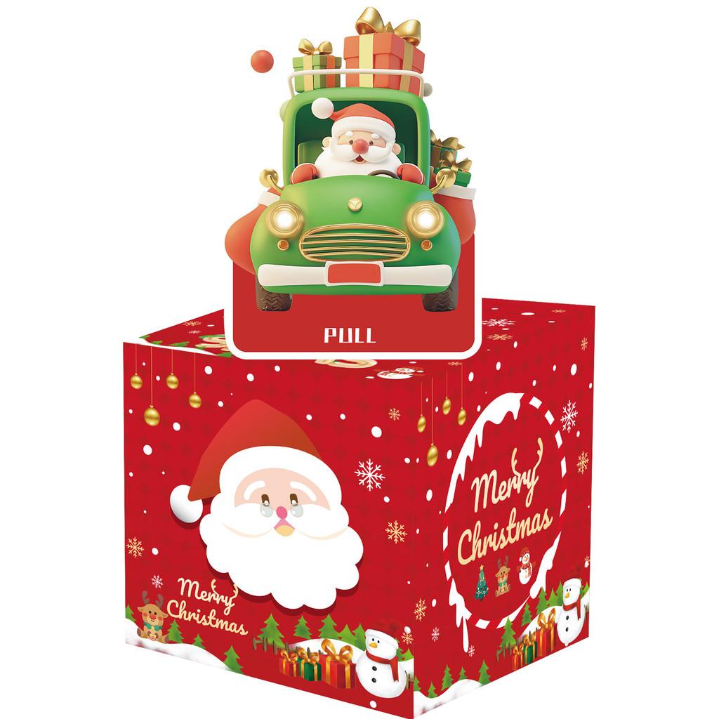 Santa Claus Red Pattern Paper Gift Box Holiday Christmas Prop Atmosphere