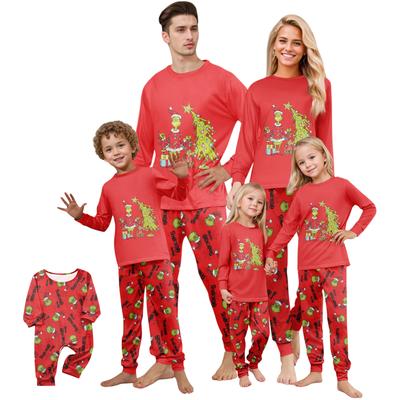 Pyjamas Mignons Ensemble Familial Imprimé, Vêtements d'Intérieur, Ensemble Familial Haut à Manches Longues et Pantalon