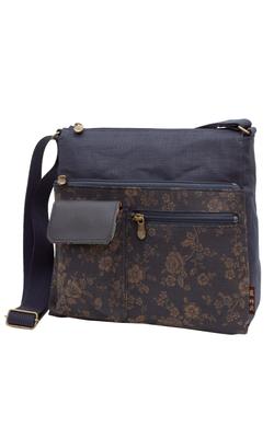 Creare Kiki Women's Shoulder Bag, Lightweight, Crossbody, Made In Japan, Kimono Style, Indigo and Persimmon Tannin Dyed, Multi-functional Pocket