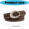 Women's Punk Waistband Adjustable Waist Belt For Jeans Stylish Studded PU Leather Strap