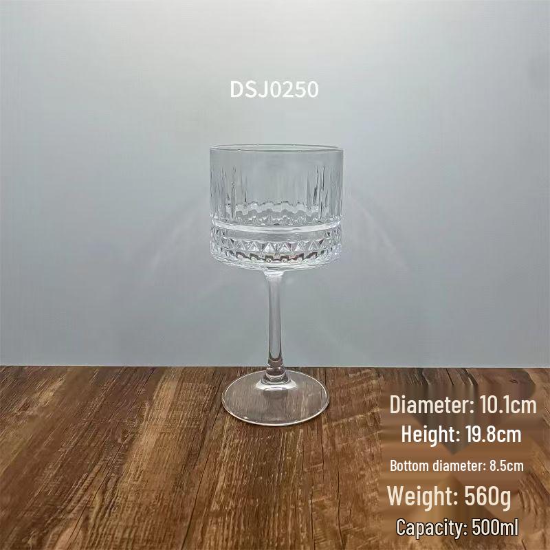 European Classical High-Stemmed Martini Glass - Artistic Cocktail & Wine Glass for Bars