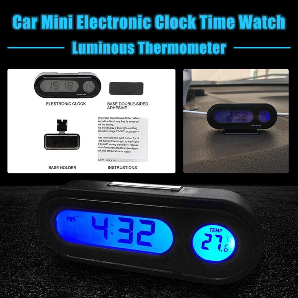 Auto Digitaluhr Mini Elektronische Uhr Automotive Dashboard Zeit Thermometer Automobil Leucht Uhr Fahrzeuge Zubehör