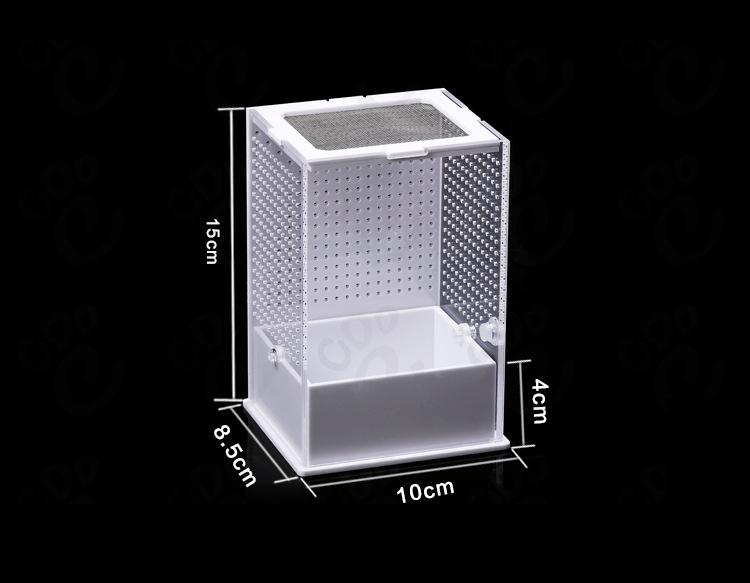 Transparent Acrylic Reptile Feeding Box Insect Box Mantis Breeding Box Insect Reptile Cage Terrarium Feeding Box