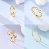 925 Sterling Silver Gold Ring Sparkling Infinite Love  Rings for Women Girl Wedding Jewelry Gifts