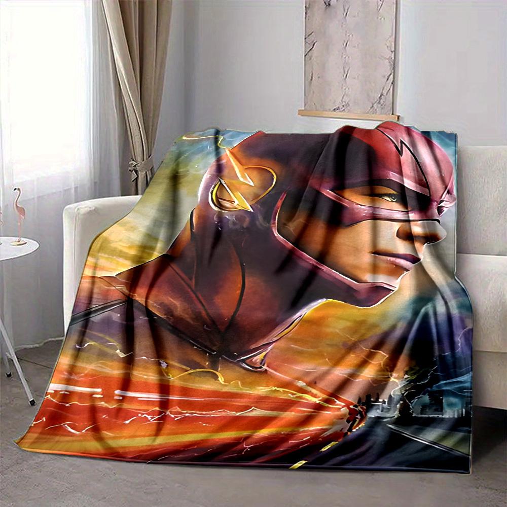 1pc Flash superhero Blanket Polyester Fiber, All Season Comfort for Sofa, Bed, Office, Car, Camping Ideal Home Decor & Gift, Office Comfort