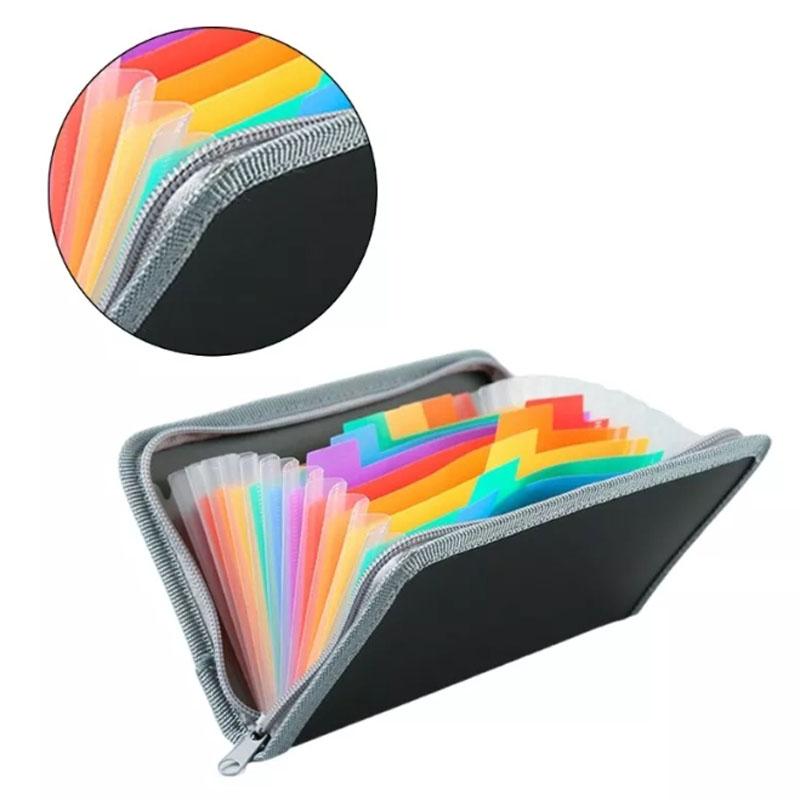 13-карманный органайзер для чеков, небольшой расширяемый кошелек для файлов Grey rainbow