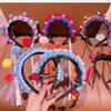 Pearl Beijing Opera Headband Tassel Ancient Style Red Hairband All-match Hanfu Headwear  Children