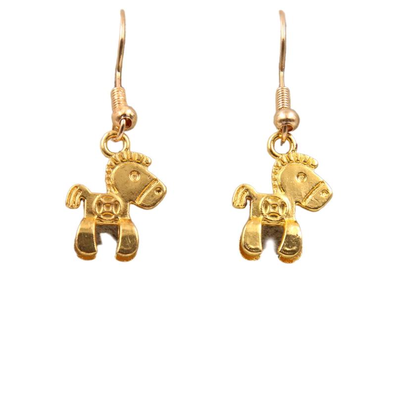 20Pcs 3 Color 11X15Mm New Product Alloy Double Sided 3D Pony Charms For Jewelry Making Diy Handmade Small Animal Pendant