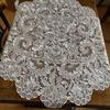 Vivienne Shiny Spitzen Classic Series 90cm Round White Tablecloth with Lace Table Runner Embroidery, Centerpiece/Table (WK0525N1)