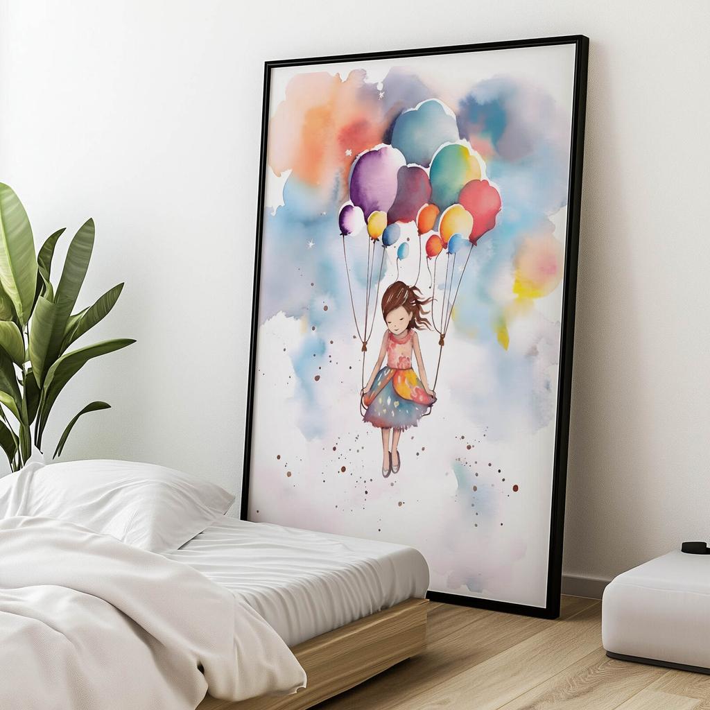 Balloon Lightness Balloon Lightness, 30X40 Cm, White Wooden Frame, 230 Gsm Matte Paper