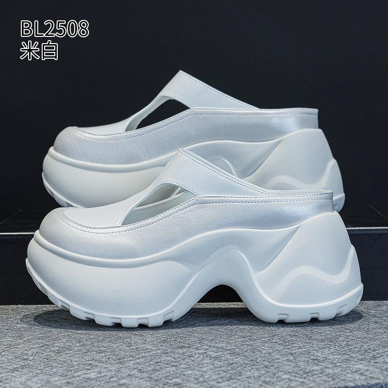 Thick bottom outer wear cool slippers summer new small lazy drag casual breathable half drag
