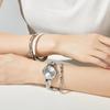 TIME100 Elegant Women's Watch Gift Set with 3 Bracelets Silver Quartz Watch Gift Wrapped