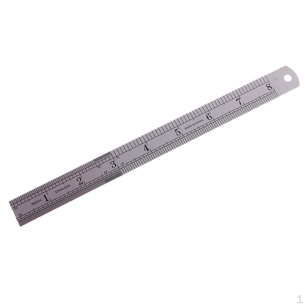 Side Stainless Steel Straight Ruler English/Metric