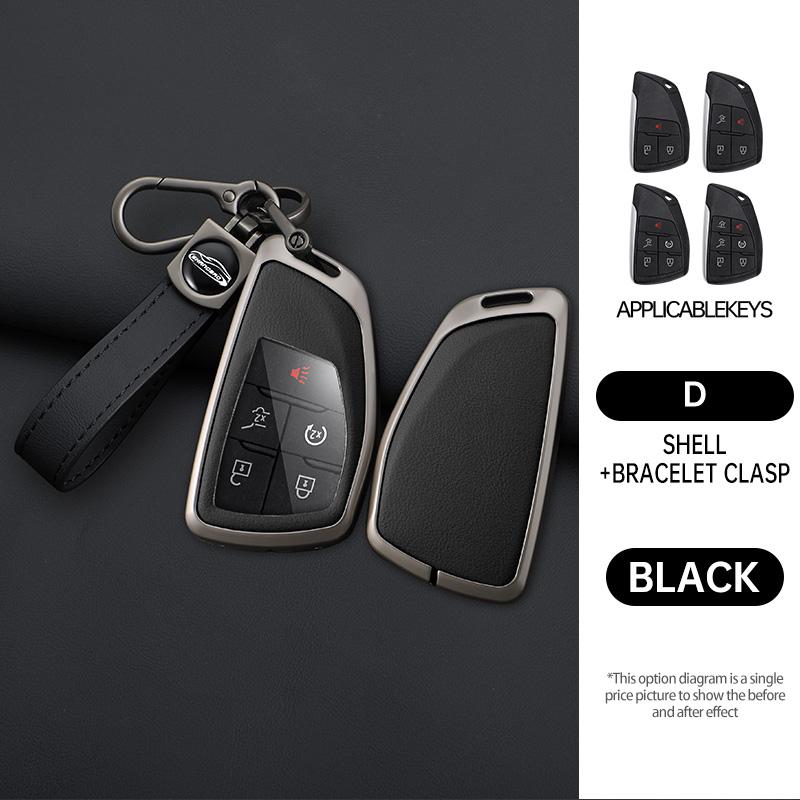 Alloy 3/4/5/6 Buttons Auto Key Fob Case Cover Fit For Chevrolet Tahoe Suburban Fit For Gmc Yukon Fit For Buick Envision S Plus Avenir -