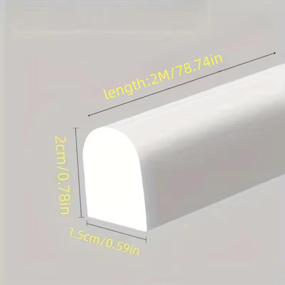 1PC 2M/78.74in Water Retaining Strip Bathroom Sealing Stopper Shower Dam Retaining Non-slip Dry and Wet Separation Barrier