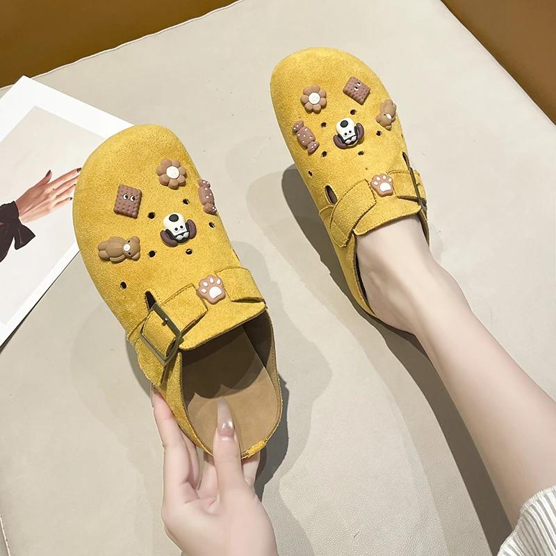 Fashion 2025 Women Sandals  With Arch Support Shoes Outdoor Beach Suede Clogs Slippers Suede Clogs Slippers Soft Insole Sandals